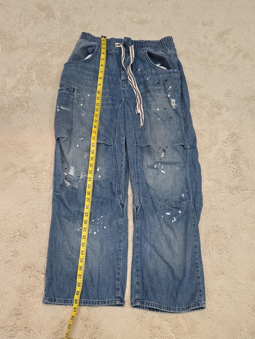 We The Free Men’s Relaxed Paint-Splatter Jeans - Blue - Picture 5 of 7